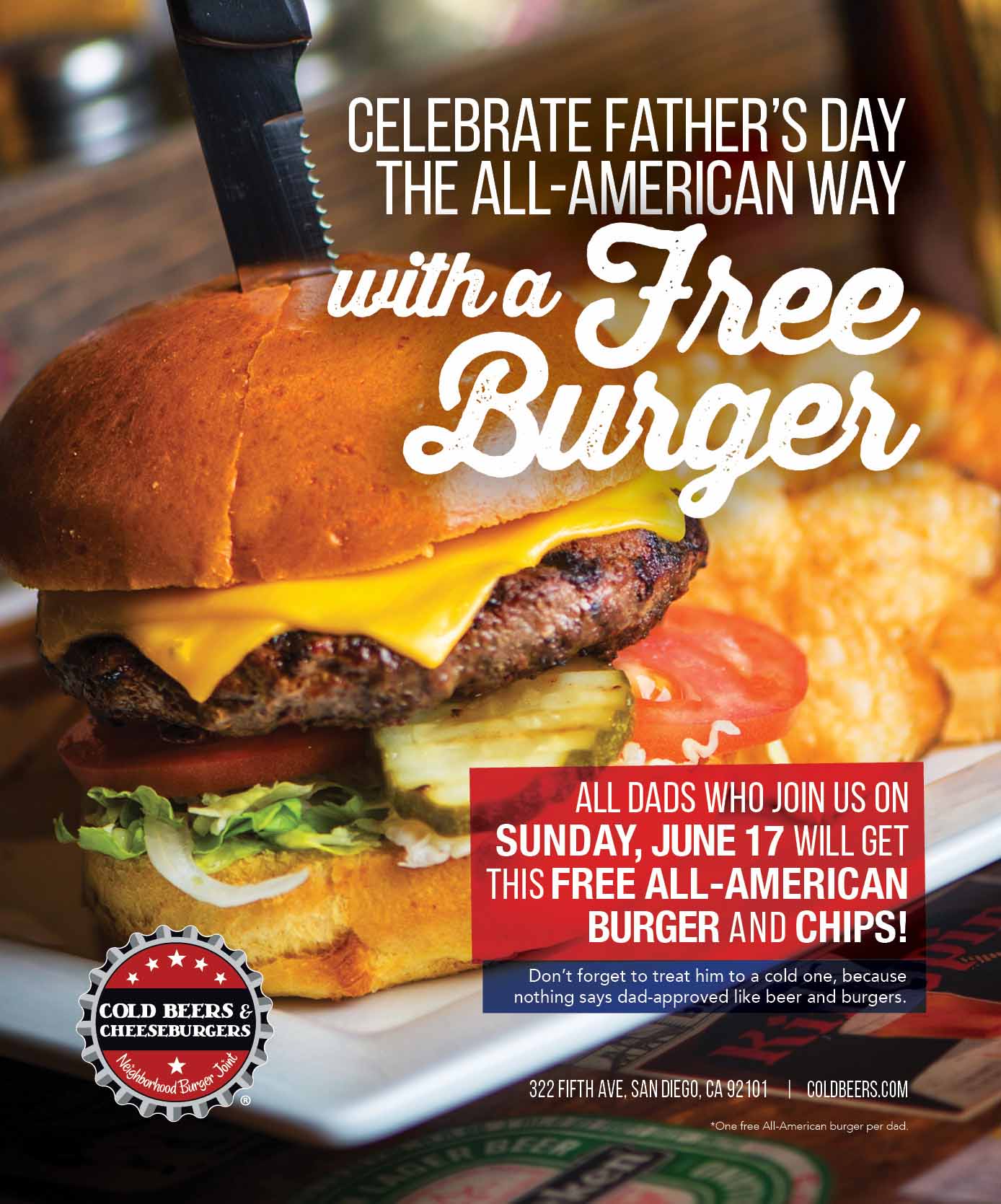 Cold Beers & Cheeseburgers Fathers Day Magazine Ad