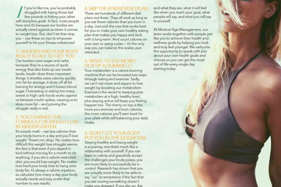 Medical Age Management Summer Body Magazine Advertorial