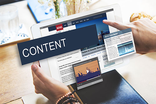 Content marketing services San Diego showing on tablet